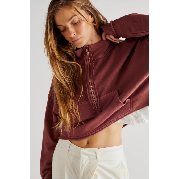 Free People Tops - Free People Kitty Boxy Pullover Faded Rust